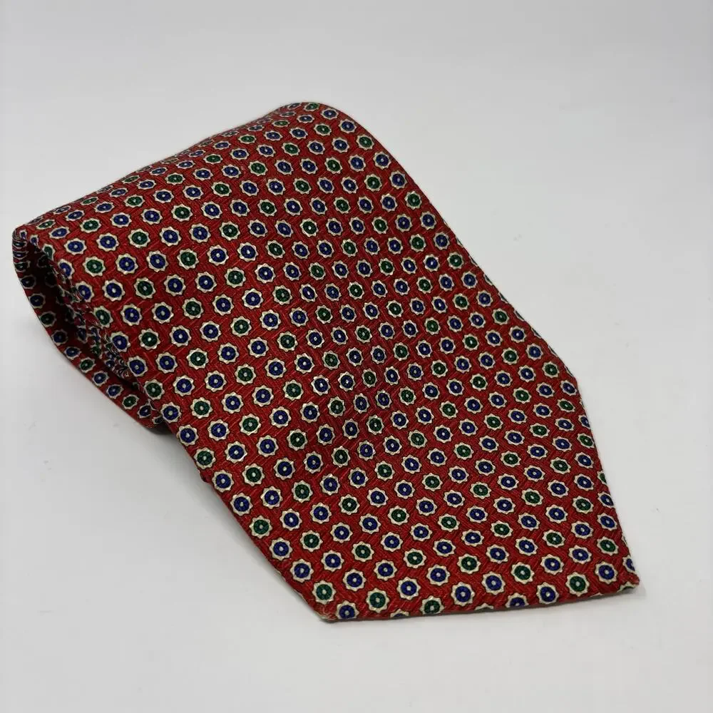 Polo Ralph Lauren Red Blue Green Patterned Made in USA 56